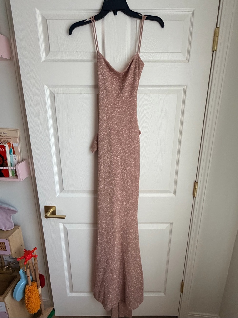 Windsor Shimmery Blush Pink Cowl Neck Maxi Dress